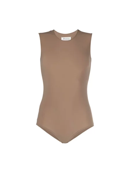 Koszulka Maison Margiela bez rękawów elegancka z dżerseju beżowa