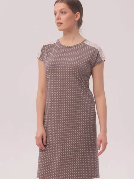 Трикотажная ночная рубашка Roksana коричневая