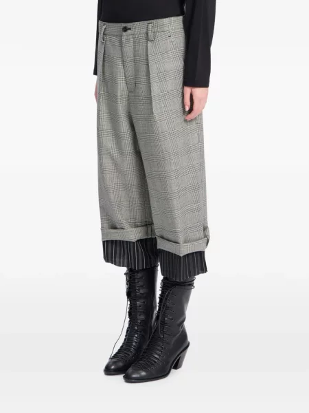 Vilnonės pledinės kelnės Ann Demeulemeester pilka