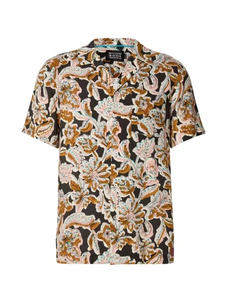 SCOTCH & SODA Cămașă ecru / maro pueblo / portocaliu caisă negru