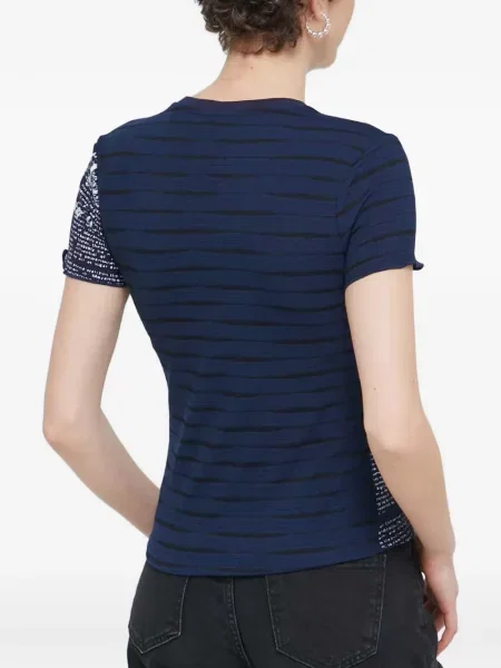 Tricou Desigual cu dungi albastru