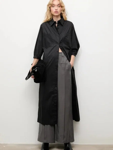 Haljina Answear.LAB maxi ravna crna