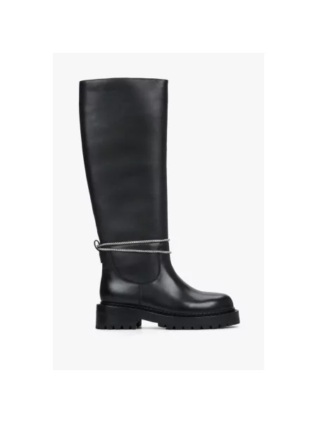 Кожаные сапоги Estro черные