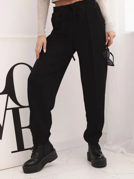 Pantaloni Kesi Włoski elegante cu legături negru