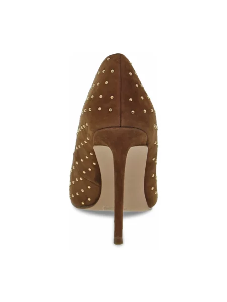 Czółenka Steve Madden zamszowa z ćwiekami brązowa