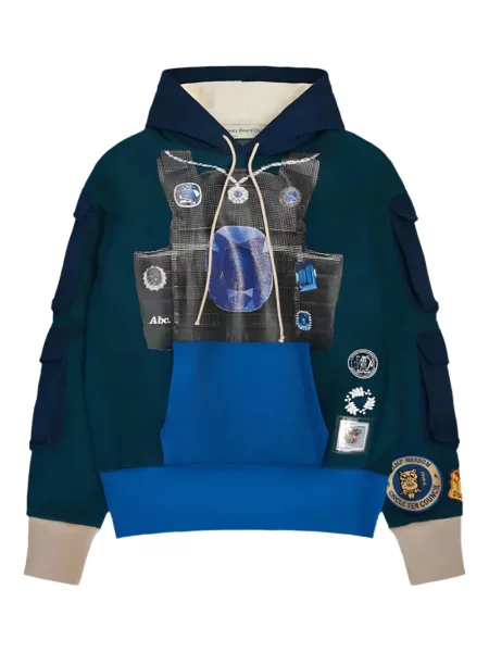 Суичър с качулка Advisory Board Crystals с принт синьо