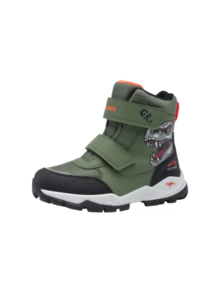 KangaROOS Cizme K-FR Laser gri închis / oliv / portocaliu negru