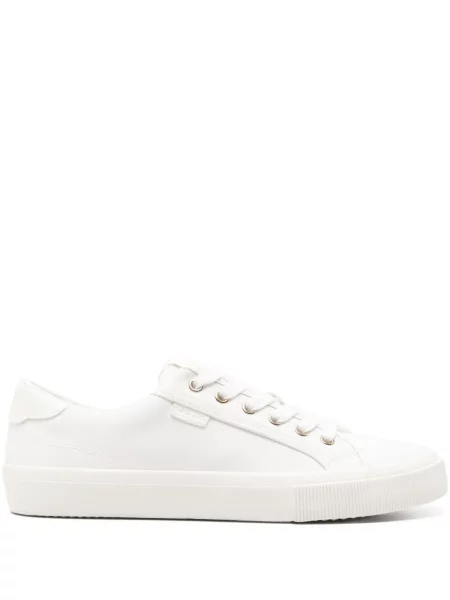 Sneakerși Geox cu șireturi fără toc din dantelă alb