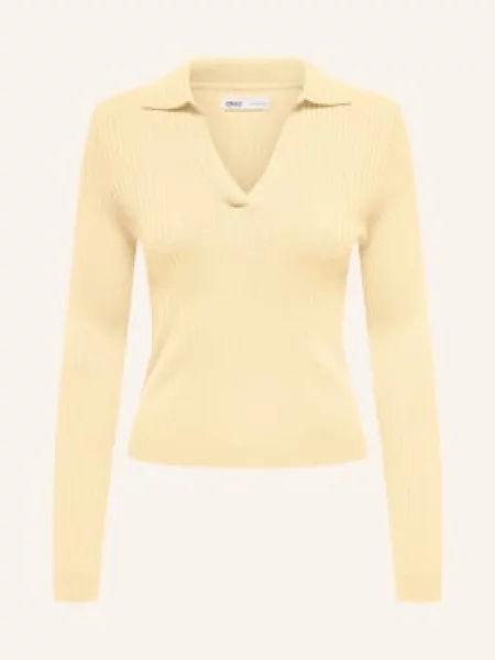 Only Dzianinowa Koszulka Polo gelb żółte