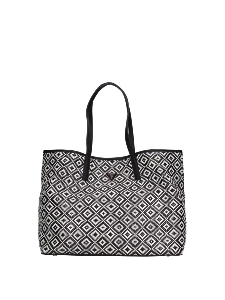 Lniana wielobarwność torebka Guess czarna