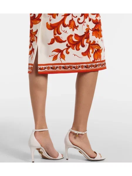 Rochie midi Dolce&gabbana de mătase portocaliu