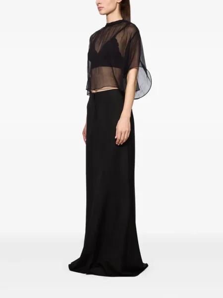 Bluză Atu Body Couture de mătase cu volane negru