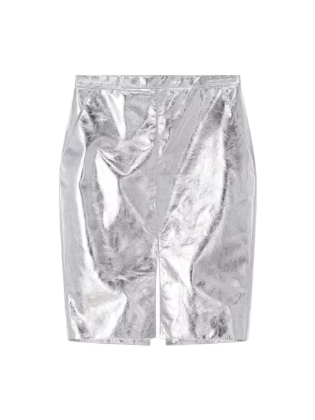 Spódnica skórzana Saint Laurent szara