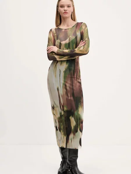 Maksi sukienka maxi Desigual garniturowa zielona