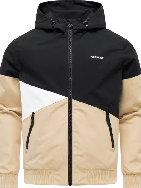 Ragwear Geacă funcțională Renad gri piatră / negru alb