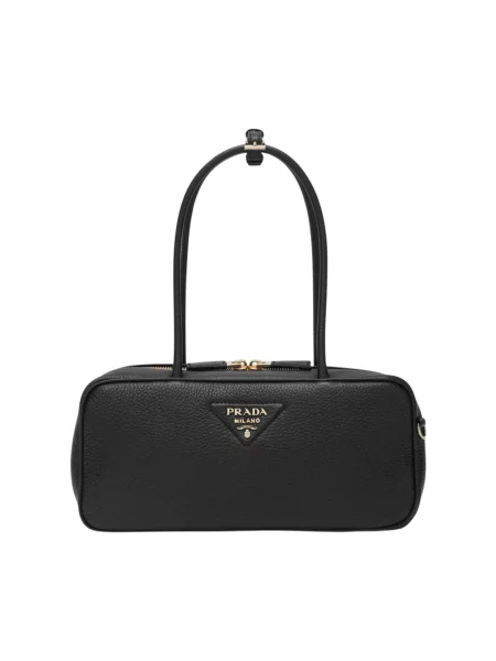 Top Prada skórzany czarny