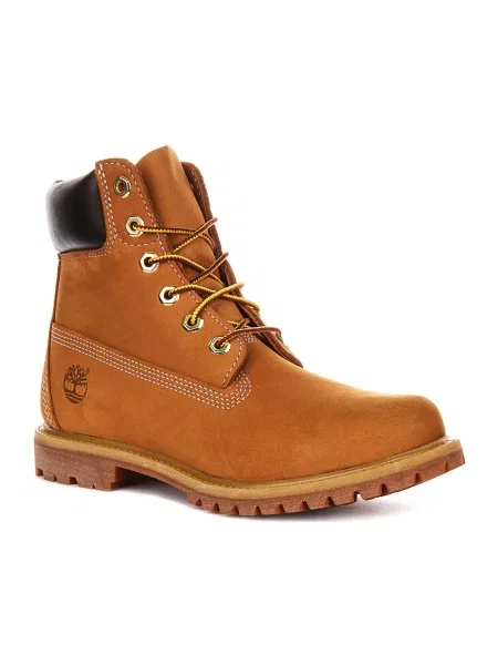 Botki Timberland skórzane na płaskim obcasie beżowe