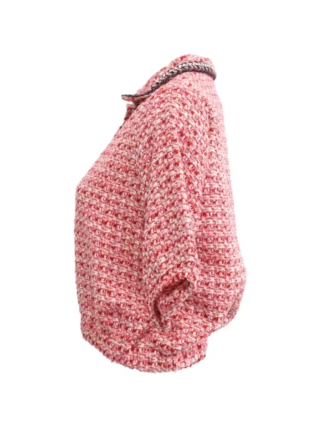 Top Maje din tweed roșu