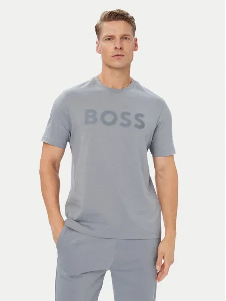 BOSS Póló Structure Logo szürke