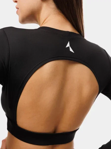 Bezszwowy longsleeve Luna z wyciętymi plecami Carpatree czarna