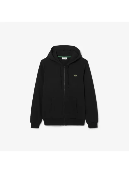 Lacoste Rozpinana Bluza Polarowa Z Kapturem O Klasycznym Kroju czarny