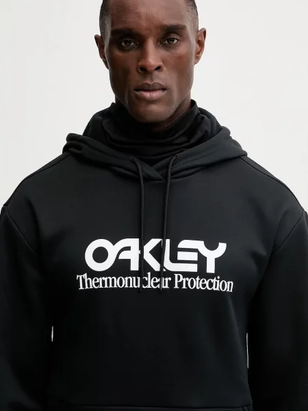 Свитер Oakley с капюшоном с принтом черный