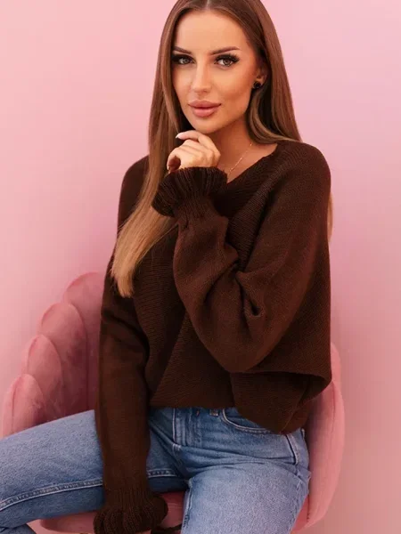 Pulover Kesi Włoski de mohair maro