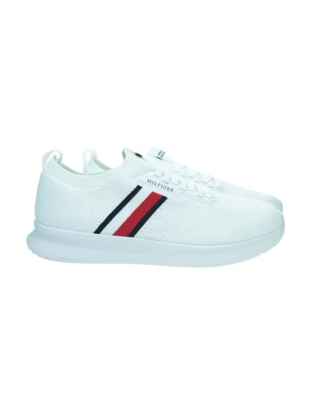 Ușor pantofi Tommy Hilfiger tricotate alb