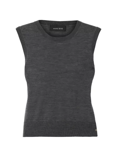 Top Anine Bing fără mâneci gri