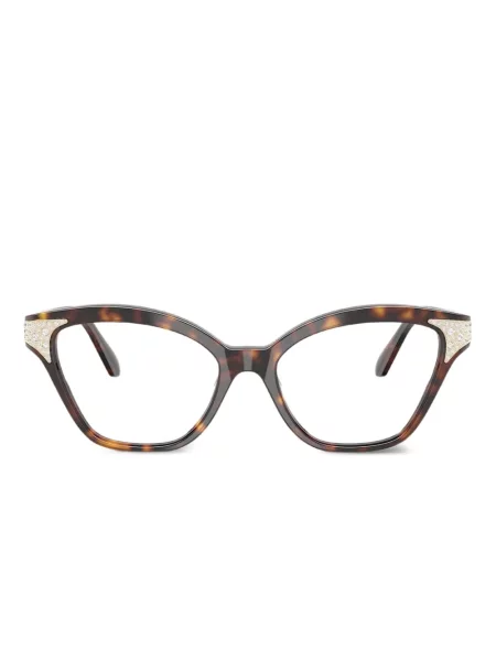 Sunčane naočale mačje oči Swarovski Eyewear s kristalima smeđa