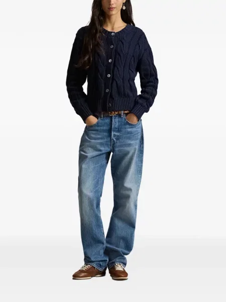 Ριγέ δερμάτινος κάλτσες Polo Ralph Lauren με κορδόνι μαύρο
