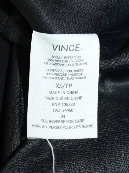 Rochie mini Vince cu decolteu în V de costum negru