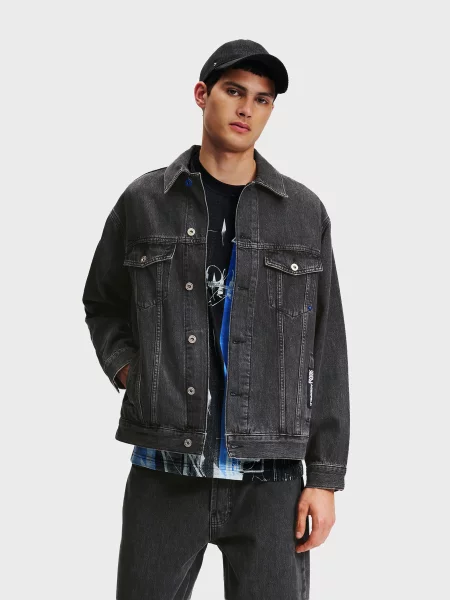 Джинсова куртка Karl Lagerfeld Jeans чорний
