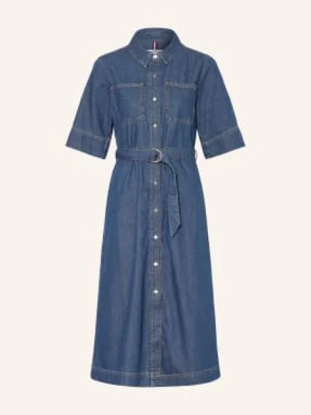 Tommy Hilfiger Sukienka Jeansowa blau niebieska