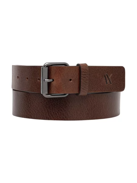 Pasek Armani Exchange skórzany brązowy
