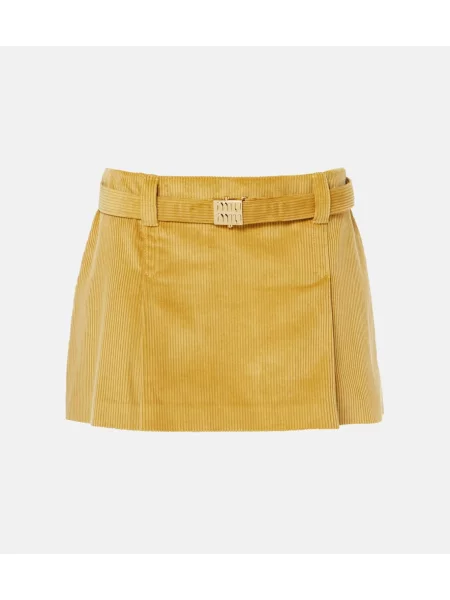 Fustă Miu Miu de catifea cord maro