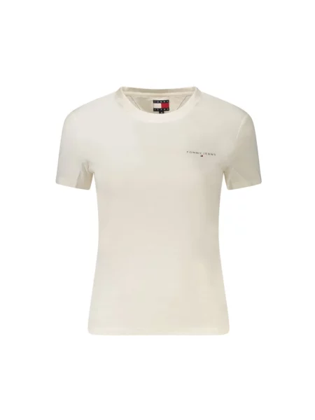 Tommy Jeans T-Shirt Linear Écru biała