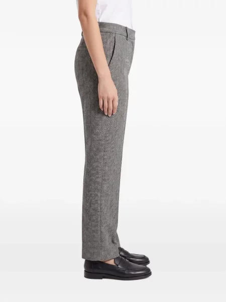Pantaloni Brunello Cucinelli cu model herringbone negru