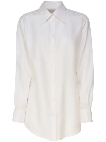 Cămașă Dolce & Gabbana de mătase lungă alb