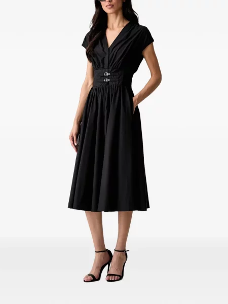 Rochie midi Morgan cu cataramă evazată negru