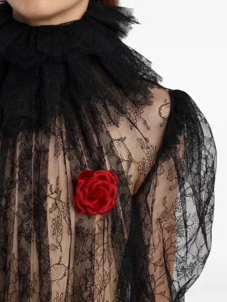 Brosa Khaite cu model floral roșu