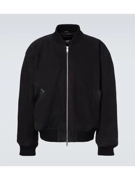 Bomber jakna Studio Nicholson iz semiša črna