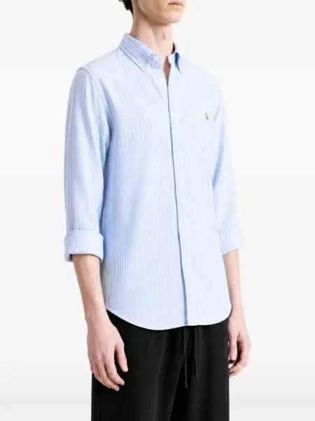 Ριγέ πουκάμισο Polo Ralph Lauren με κέντημα μπλε
