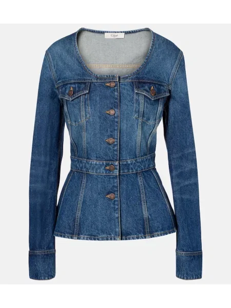Cu peplum geacă de blugi Chloé albastru
