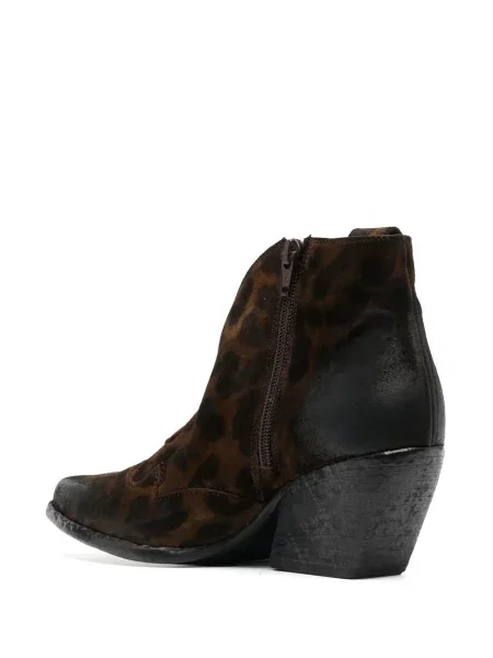 Cizme scurte Elena Iachi cu imagine cu model leopard maro