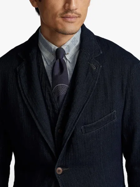 Sacou Ralph Lauren Rrl cu model herringbone albastru