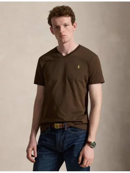 POLO RALPH LAUREN Tricou | Custom slim fit maro