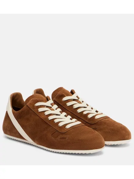 Sneakerși Rick Owens din piele de căprioară maro