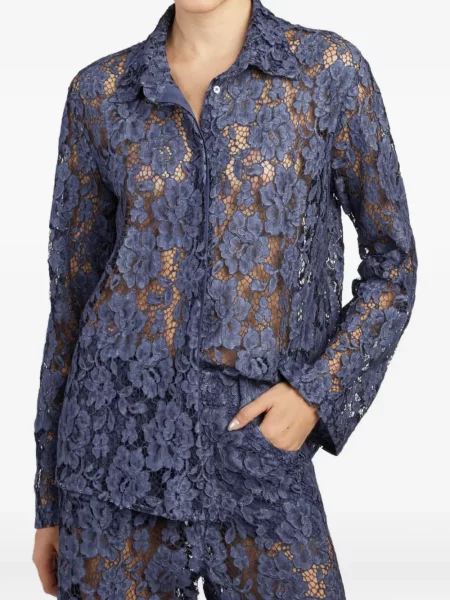 Bluzka Federica Tosi koronkowa niebieska