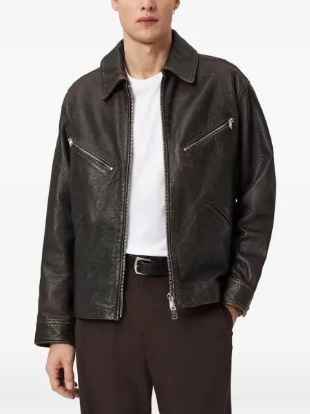 Geanta de piele Allsaints negru